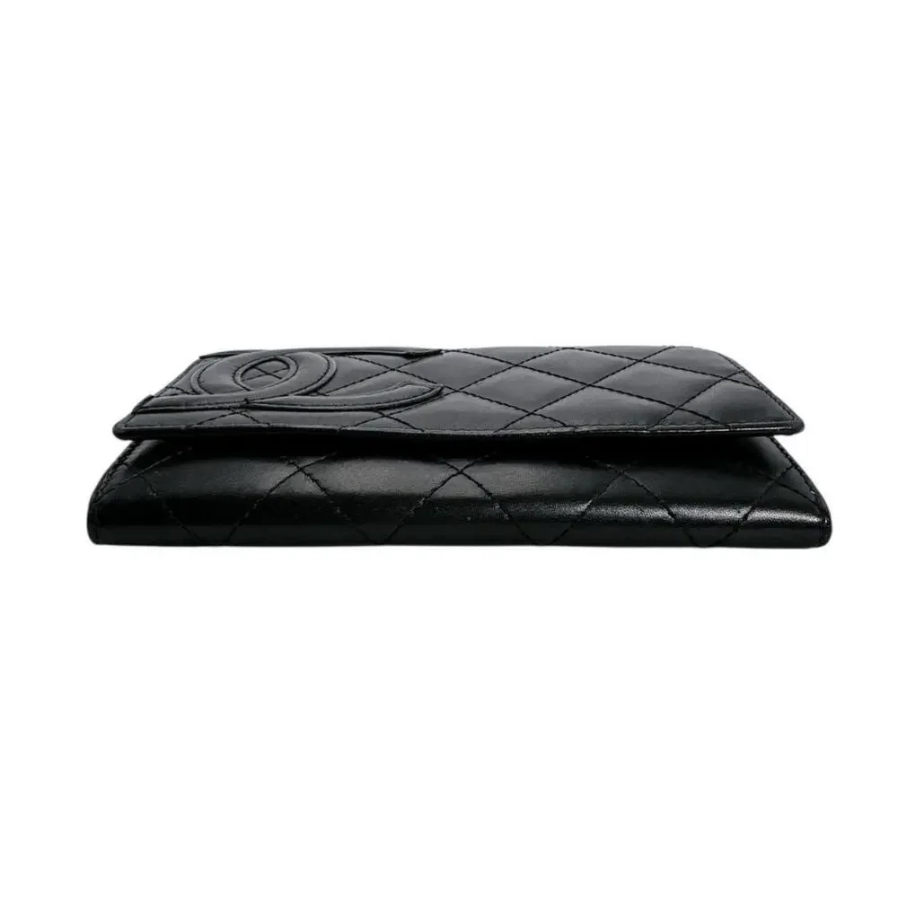 CHANEL black leather